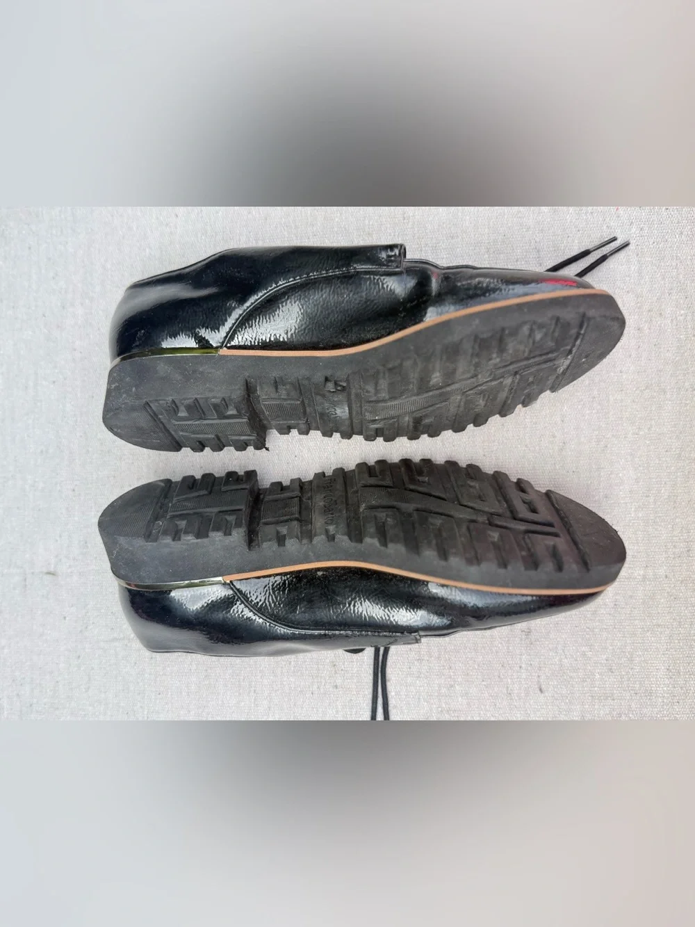 Franco Sarto Black Patent Leather Derby Shoes